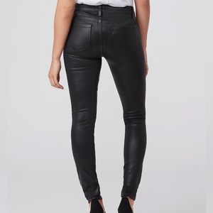 Paige Verdugo Super Skinny Black Fog Luxe Coating Jean size 25